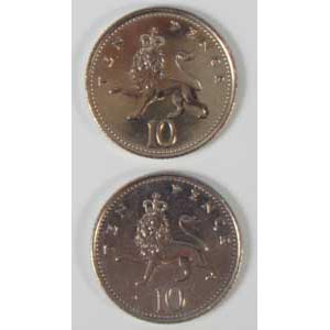 Double Sided Coin, 10p, Tails